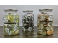Ornamental glass pebbles in tin  H-20