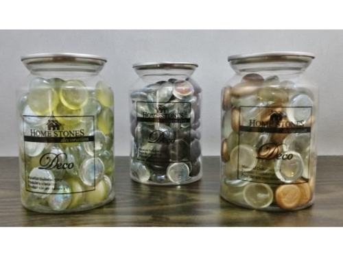 Ornamental glass pebbles in tin  H-20