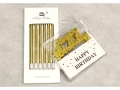 Metalic colored Birthday Candles + Happy Birthday - 6pcs/pack +1 (EPY63)