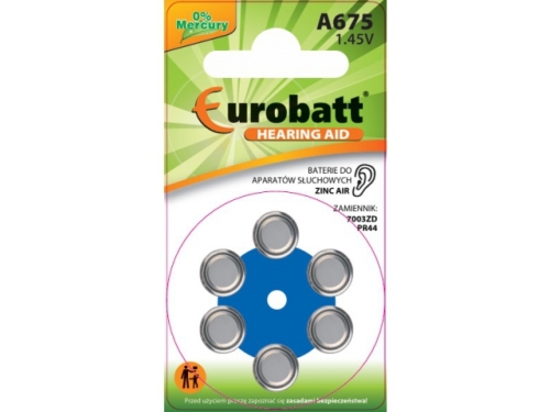 A675-BP6 Hearing Aid Batteries mercury free 6 pack  (A675-BP6)