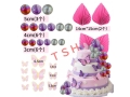 Set of crystal cake decorations 26 pieces (EBB360)