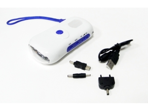 Flashlight with radio charged by solar panel 6 LED (MJ1619)