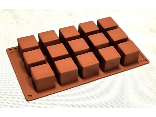 Mini Cake / Tart Silicone Mould - Cubes (15 in 1)Tray   (EBB1321)