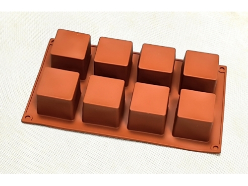 Mini Cake / Tart Silicone Mould - Cubes (8 in 1)Tray  (EBB1324)