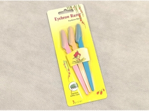 Eyebrow Razor - 15cm; Mixed Colors; 3Pcs/pack  (EHW448)