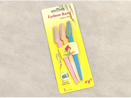 Eyebrow Razor - 15cm; Mixed Colors; 3Pcs/pack  (EHW448)