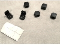 Magnetic Cable Organizer with Adhesive Backing - Square; Black/White; 6Pcs/Box Packing (EAM270)