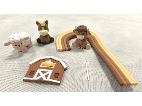 Cake Topper Farm Animal Set - 5pcs/set  (EBB365)
