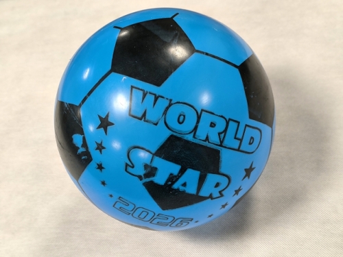Beachball - 'WORLD STAR'; 50gms; 23Cms; Mixed Colors/Styles;  (ECG58)