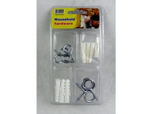 Set of eye hooks with pegs, 12 pieces  (MB-9099)