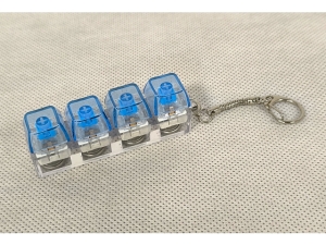 4 Keyboard Keys/Buttons Keychain with light - Transparent; ABSmaterial;  (EKC546)
