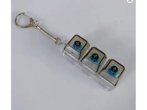 3 Keyboard Keys/Buttons Keychain with light - Transparent; ABSmaterial; (EKC548)