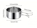 Travel Cook & Serve Set - 6Pcs/Set; 12cm pot+14cm pot+15cm pan+13cm plate+7cm cup+8cm cup; 304SS (ETB948)