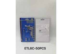 Air Blow Gun Kit - 5Pcs/shell packing; (1+4); silver colour  (ETL6)