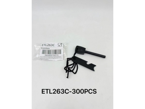 Survival Magnesium Firelighter - Product size: 95*26Mm; Scraper size: 75*20Mm; Black colour; 42Gms/Pc (ETL263)