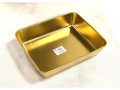 Stainless Steel Tray - 25*21*5.5Cms; Gold  (EKW1920)
