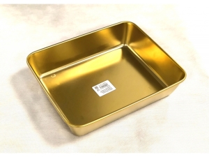 Stainless Steel Tray - 25*21*5.5Cms; Gold  (EKW1920)