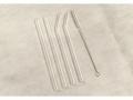 Drinking Glass Straws - 0.8*20Cms; 2 straight + 2 bent + 1 brush; 4+1/Paper box packing  (EKW323)