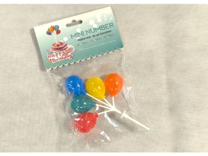 Cake Topper - 5Pcs Plastic Balloons  (EBB51)