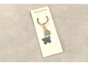 Butterfly Keychain - Zinc Alloy; 8.5Cms, 4 Colors Mix; (EKC53)