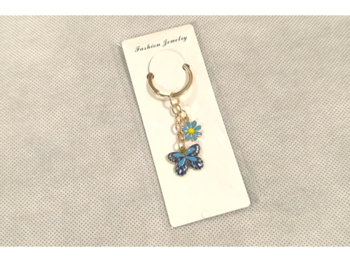 Butterfly Keychain - Zinc Alloy; 8.5Cms, 4 Colors Mix; (EKC53)