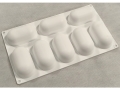Fondant Moulds - Silicone; 6 Ovals in 1 single portion Rectangular Tray; 30*17.5*3.3.Cms  (EBB1929)
