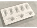 Fondant Moulds - Silicone; 6 Ovals in 1 single portion Rectangular Tray; 30*17.5*3.3.Cms  (EBB1929)