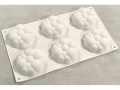 Fondant Moulds - Silicone; 6 Clouds in 1 Single portion Rectangular Tray; 29.2*17.1*2Cms (EBB1927)