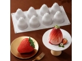 Fondant Moulds - Silicone; 8 Strawberries in 1 Single portion Rectangular Tray; 29.3*17Cms; (EBB1925)