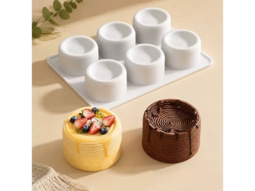 Mini Cake / Tart Silicone Mould - (6 in 1)Tray; 22.5*6.5*4Cms  (EBB1336)