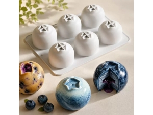 Fondant Moulds - Silicone; 8 Rasberries in 1 Single portion Rectangular Tray; 25*17.5*4Cms  (EBB1926)