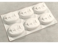 Fondant Moulds - Silicone; 6 Coffee beans in 1 Single portion Rectangular Tray; 29.5*17Cms  (EBB1931)