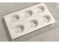 Fondant Moulds - Silicone; 6 Coffee beans in 1 Single portion Rectangular Tray; 29.5*17Cms  (EBB1931)