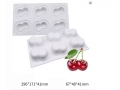 Fondant Moulds - Silicone; 6 Cherries in 1 Single portion Rectangular Tray  (EBB1933)
