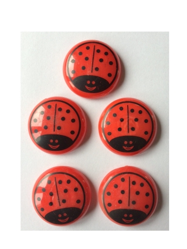 Fridge magnets smiling ladybirds 40 mm 5 pieces  MJ-450 B