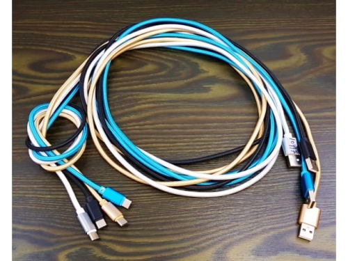 Charger Cable - Micro-USB-C +Data; ; 2M; Nylon; fast charging  TRANSMIT DATA   (EAM225)