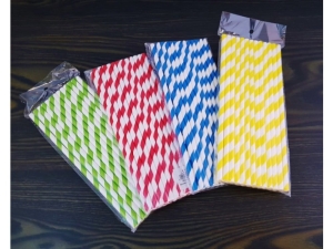 Drinking Paper straws 25pcs 20cm - (MJ11639, EPY202S)