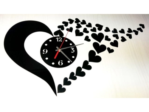 Clock glued to the wall, HEART  MJ4421