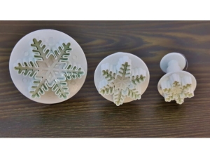 Cookies/Fondant Plunger Cutter Punch Set - Snowflakes 708# - 3Pcs/Set (EBB279)
