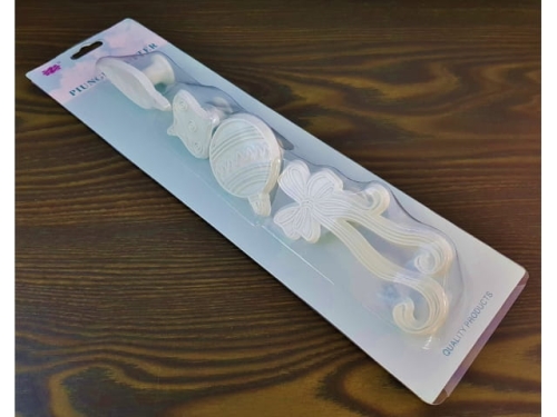 Cookie Plunger cutter set - Christmas Ornaments; 4pcs (MB-13866, EBB312P)