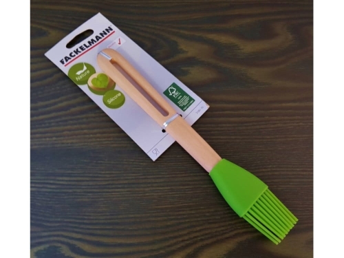 Silicone brush with a wooden handle 25cm SM-669