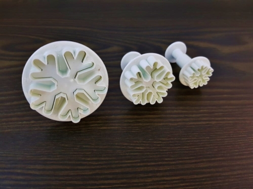 Cookies/Fondant Plunger Cutter Punch Set - Snowflakes- 3Pcs/Set (EBB277P)