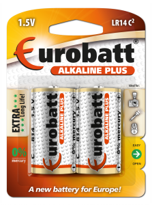Batteries LR14 Alkaline Plus EUROBATT  LR14-BP2