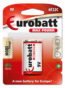 Battery Max Power 6F22C-BP1 9V blister