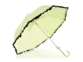 Women's Long Umbrella - 59Cms; 8 Panels; J Handle - Polka dots & frill White & 4 colors  3180