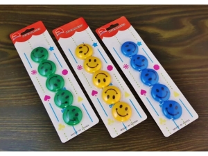 Fridge  Magnets - (Mr. Smiley) 5 pcs/set; 30mm  (MJ-450, EDC258P)