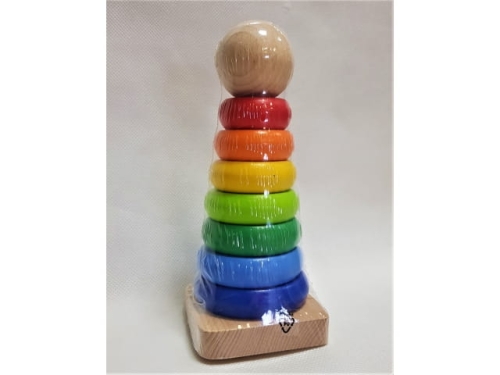 Wooden pyramid tower 19 cm   MB-14301