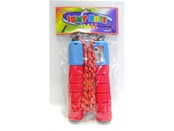 Skipping rope with meter rubber handle