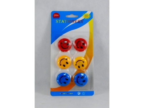 Smiley Fridge Magnets (Mr. Smiley ) 6 pcs; 30mm   (EDC257S)