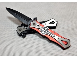 Foldable Pocket Knife - Cross design; 20cm  (ETL805P)